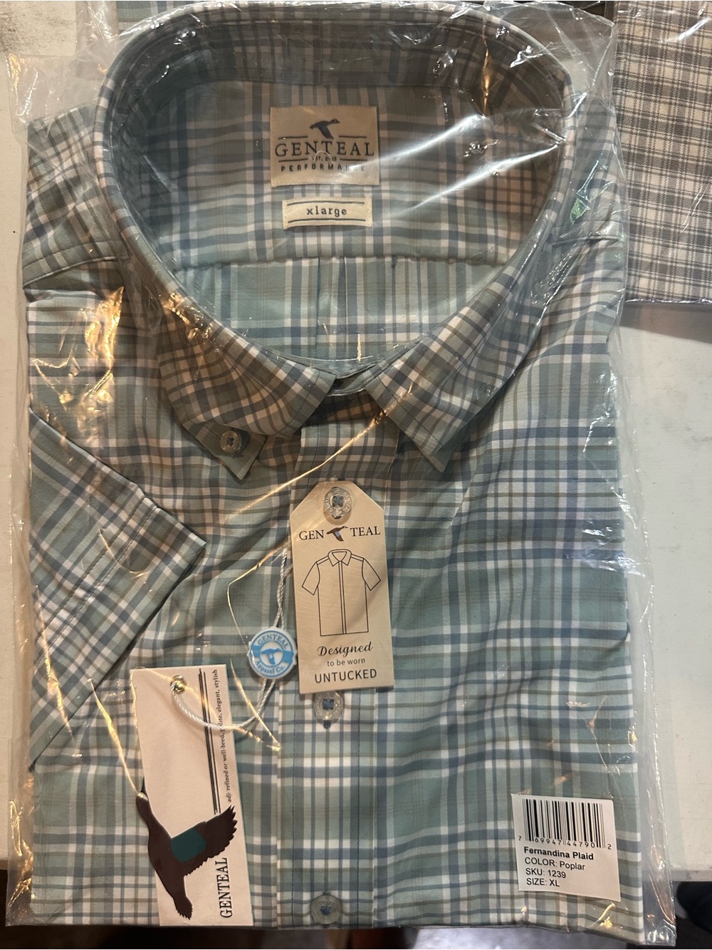 Genteal Poplar Plaid Short-Sleeve Button-Down Shirt - XL